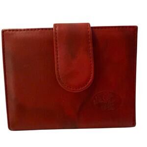 Julia Buxton Heiress Double Cardex Red Leather Wallet Snap Closure